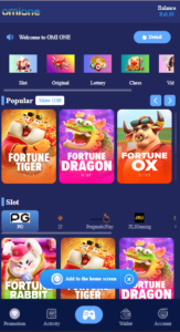 Omione game interface image